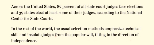 Excerpt NY Times -- 25 may 2008 ROW judges independent SC cotin.org
