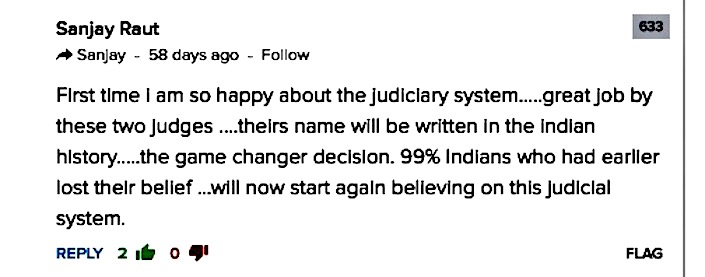 1 Reader comment Times of India 26 September 2018 COTIN.org