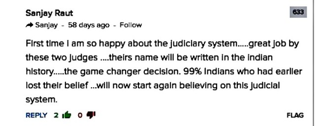 1 Reader comment Times of India 26 September 2018 COTIN.org