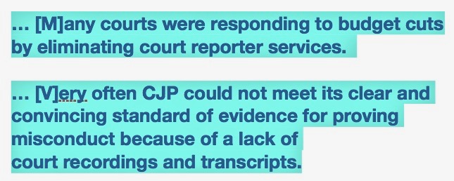 Extract from the 25 April 2019 report by the California Auditor on the Commission on Judicial Performance - COTIN.org